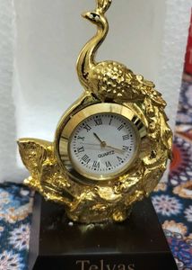 Gold plated vintage Peacock Clock