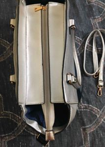 Chic Quilted Silver Handbag