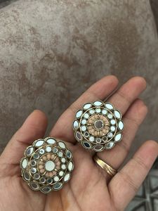 Stunning Ethnic Mirror Work Earrings