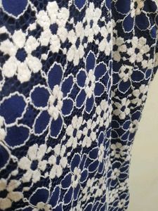Blue And White Embroidered Halter Neck padded Min