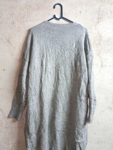 Cozy Grey Longline Shrug Oversized