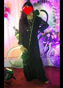 Bottle Green Indo Western Ready to Wear Saree