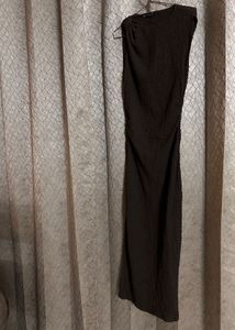 ZARA Chic Textured Midi Dress