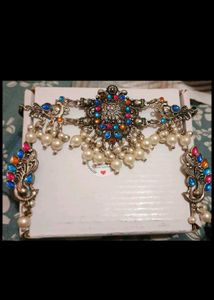 Ethnic Peacock Choker Necklace Set