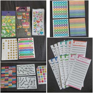 Assorted Craft Stickers and budget sheets