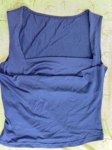 Stylish Blue Square Neck Tank Top