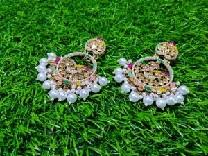 Pearl and Stone Statement Earrings