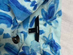 Chic Blue Floral Print Dress