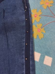 Blue Denim Jeans with Studded Detail