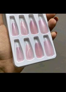 Savana Pink Glitter Press-On Nails set of 10