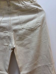 URBANIC Cream Wide Leg Jeans