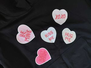 Black Hoodie with Heart Graphics