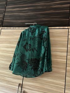 Emerald Green Floral Print Shirt