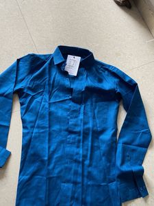 Men's Teal Kurta with Cream Pants