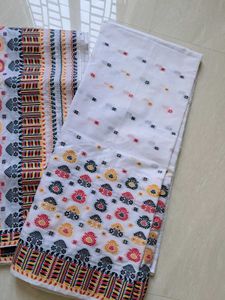 Elegant White mekhela chador
