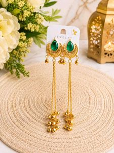 Boho Ethnic Gold Plated Chand Bali Earrings