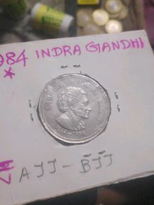 Very Rare Big Coin 5 Rs With Indira Gandhi