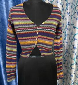 Pinteresty Colorful Striped Knit Cardigan