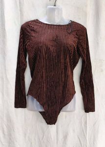I. Velvet Ribbed Bodysuit