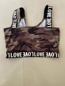 Camo Print Crop Top