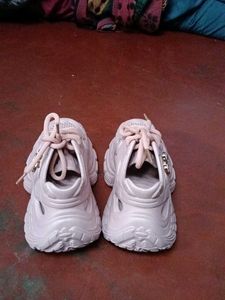 Cute Pink Sneakers with Flower Charm