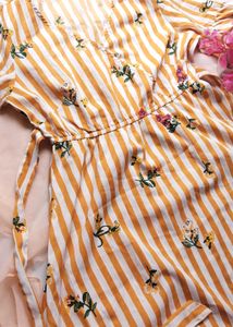Chic Striped Floral Midi Dress