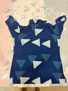 Stylish Indigo Blue Geometric Print Kurta