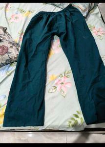 Teal Kurta Set with White Embellishments