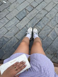 h&amp;m Lavender Gingham Mini Skirt