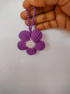 Crochet Flower bag charm