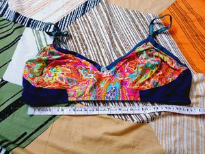 Colorful Paisley Print Bra