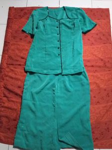 Vintage Green Skirt Suit