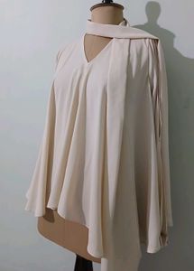 Elegant Sheer Blouse with Bow Detail