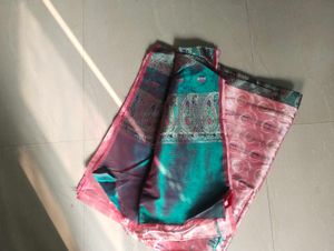 Elegant Pink & Teal Saree