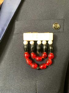 Unique Beaded Brooch with Seashell