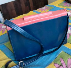 Cute Blue &amp; Pink Floral Handbag