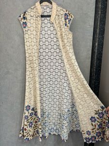 2pc Blue Ethnic Gown with jacket