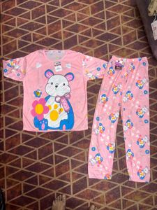 Cute Bear Pink Pajama Set