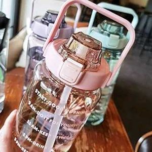 Large Water Bottle with Straw