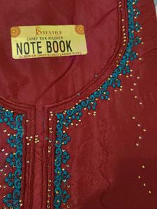 Elegant Maroon Embroidered Unstitched Suit
