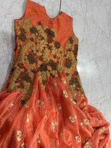 Beautiful Peach Gown with Embellished Bodice