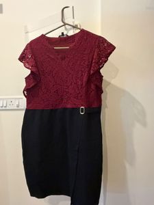 latin quarter formal dress maroon colour