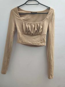 SHEIN Ribbed Ruched Crop Top