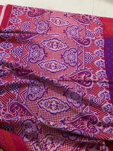 Vibrant blue and pink Bandhani Saree
