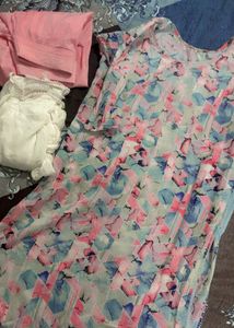Pink Floral Salwar Kameez Set