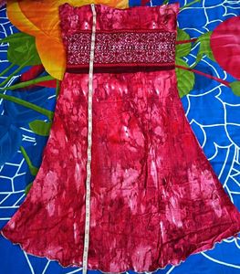 Cherry Red Colour Long Top