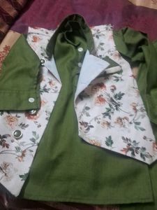 kids Ethnic Jacket with Floral Print