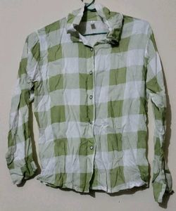 Green Checkered Long Sleeve Shirt