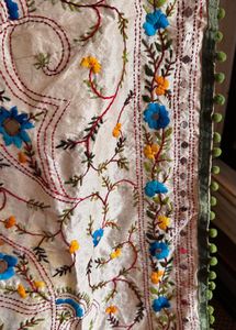 NEW! PURE Chapa Work Silk Hand Embroidery Duppata