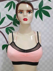 (300)Pink & Black Sports Bra